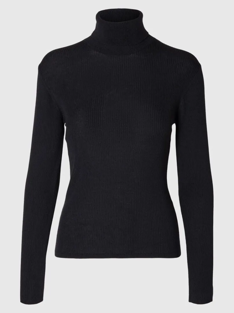 ribbet_rullekrave_5-1.webp Strik>SELECTED RIBBET RULLEKRAVE Black