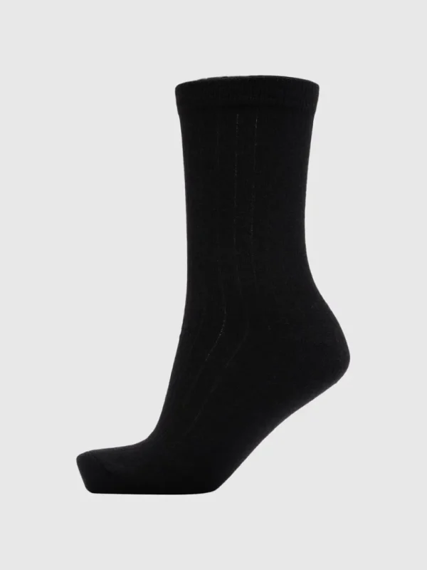 Accessories>SELECTED RIBBET STRØMPER Black
