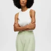 T-shirts | Toppe Og Bluser>SELECTED RIBBET TANKTOP White