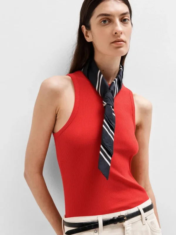 Toppe Og Bluser>SELECTED RIBBET TANKTOP Red
