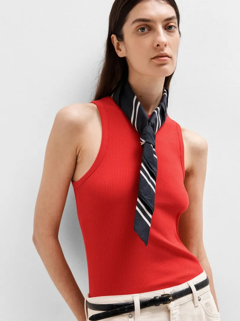 ribbet_tanktop_2-4.webp Toppe Og Bluser>SELECTED RIBBET TANKTOP Red
