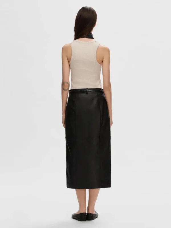 Toppe Og Bluser>SELECTED RIBBET TANKTOP Beige