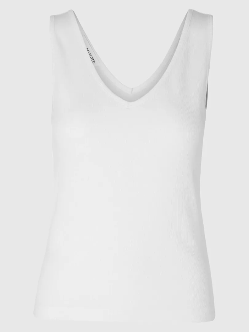 ribbet_tanktop_5-1.webp Toppe Og Bluser>SELECTED RIBBET TANKTOP White