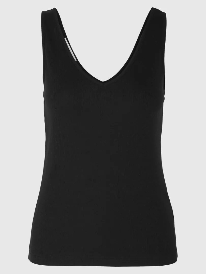 ribbet_tanktop_5.webp Toppe Og Bluser>SELECTED RIBBET TANKTOP Black