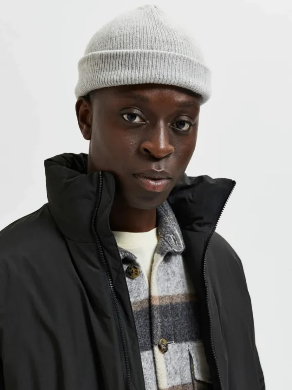 Accessories>SELECTED RIBSTRIKKET ULD HUE Grey