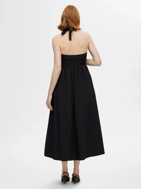 Kjoler>SELECTED ÆRMELØS HALTERNECK-KJOLE Black