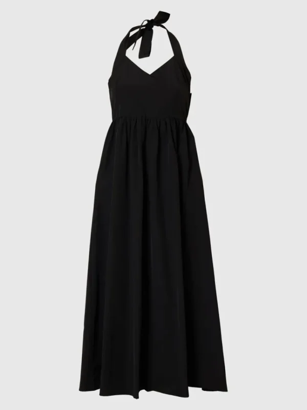 Kjoler>SELECTED ÆRMELØS HALTERNECK-KJOLE Black
