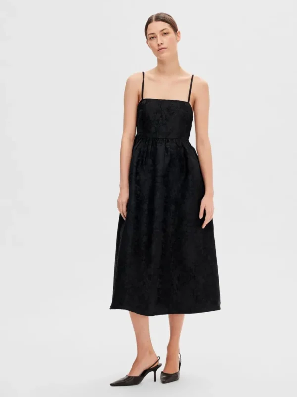 Kjoler>SELECTED ÆRMELØS MIDIKJOLE Black