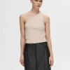 Toppe Og Bluser>SELECTED ÆRMELØS ONE-SHOULDER-TOP Beige