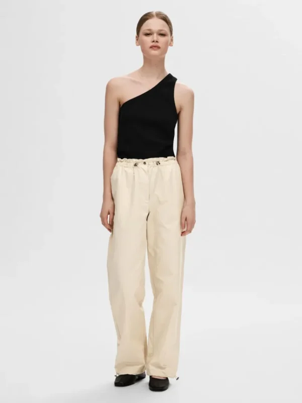 Toppe Og Bluser>SELECTED ÆRMELØS ONE-SHOULDER-TOP Black