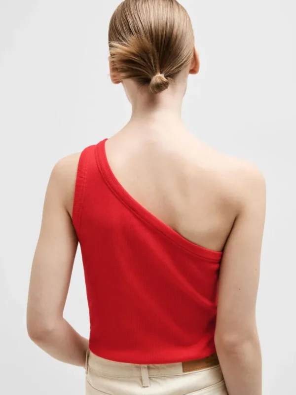 Toppe Og Bluser>SELECTED ÆRMELØS ONE-SHOULDER-TOP Red