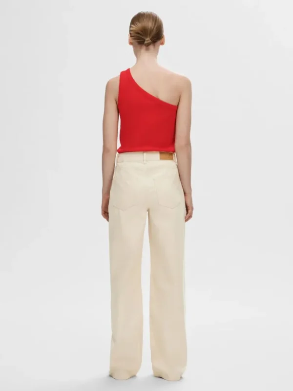Toppe Og Bluser>SELECTED ÆRMELØS ONE-SHOULDER-TOP Red