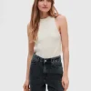 Toppe Og Bluser | Strik>SELECTED ÆRMELØS STRIKKET TOP Beige