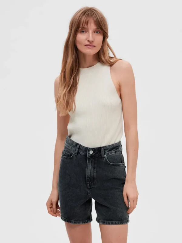 Toppe Og Bluser | Strik>SELECTED ÆRMELØS STRIKKET TOP Beige