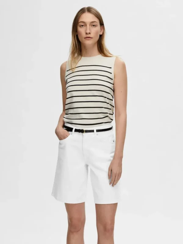 Toppe Og Bluser | Strik>SELECTED ÆRMELØS STRIKKET TOP Beige