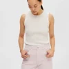 Toppe Og Bluser | Strik>SELECTED ÆRMELØS STRIKKET TOP Beige