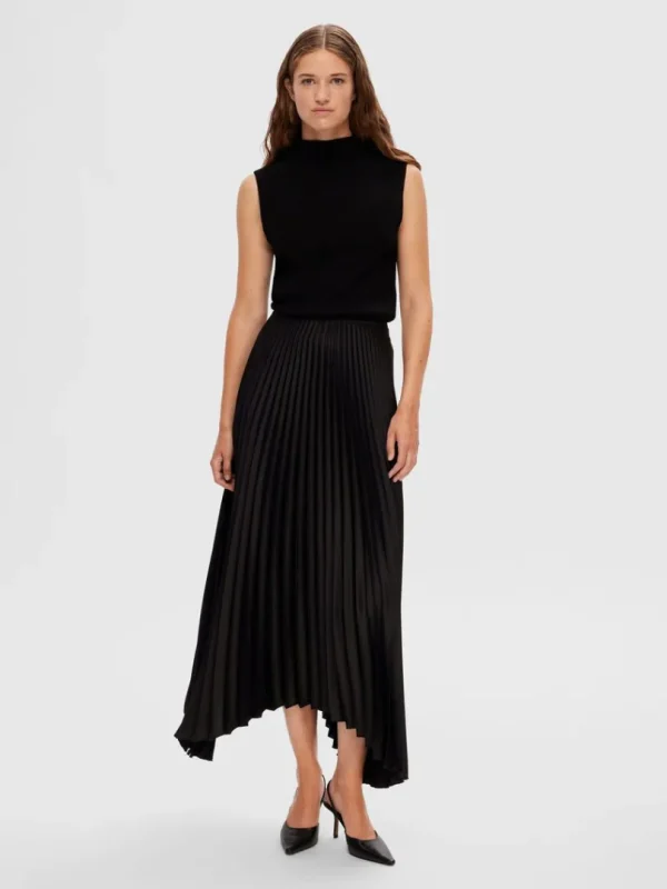 Strik>SELECTED ÆRMELØS STRIKKET TOP Black