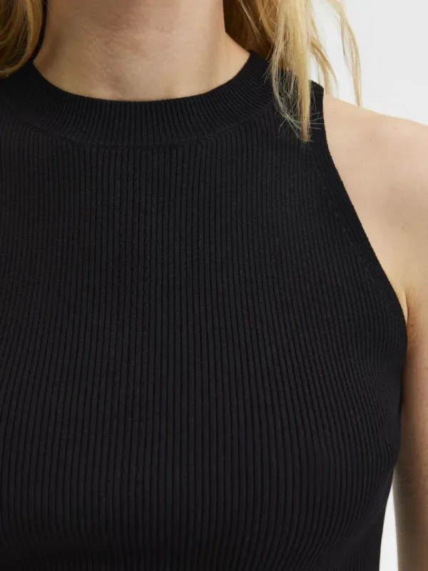 Toppe Og Bluser | Strik>SELECTED ÆRMELØS STRIKKET TOP Black