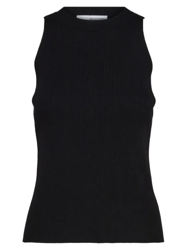 Toppe Og Bluser | Strik>SELECTED ÆRMELØS STRIKKET TOP Black