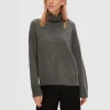 Strik>SELECTED RULLEKRAVE PULLOVER Grey