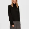 Strik>SELECTED RULLEKRAVE PULLOVER Black