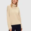 Strik>SELECTED RULLEKRAVE PULLOVER Beige