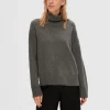 Strik>SELECTED RULLEKRAVE PULLOVER Grey