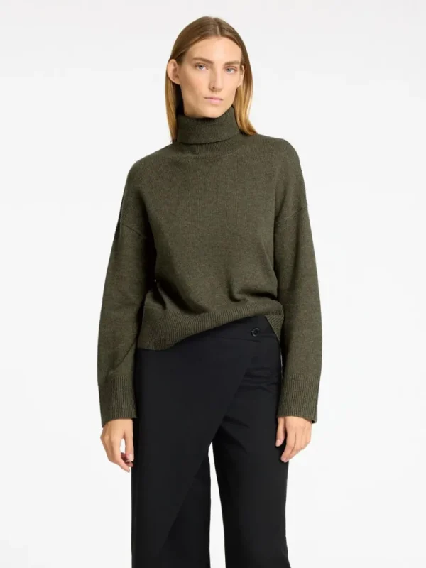 Strik>SELECTED RULLEKRAVE PULLOVER Green