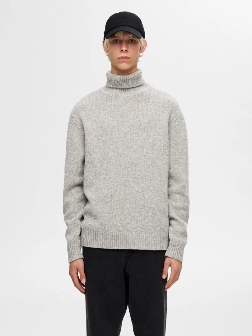 rullekrave_pullover_0-7.webp Strik>SELECTED RULLEKRAVE PULLOVER Grey
