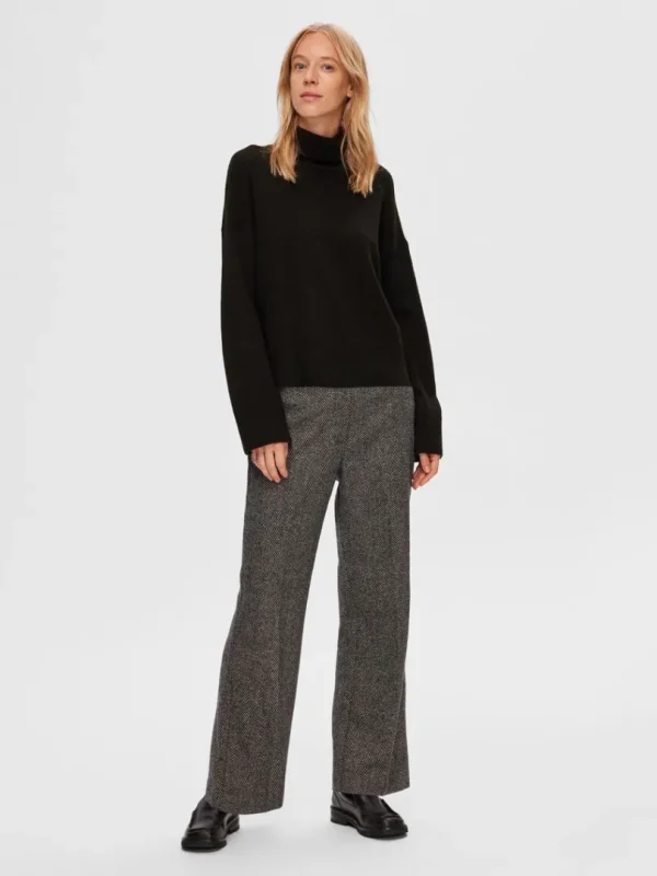 Strik>SELECTED RULLEKRAVE PULLOVER Black