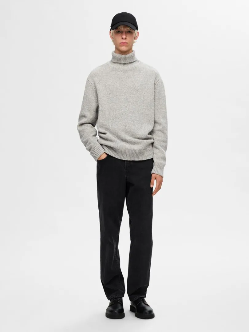rullekrave_pullover_1-7.webp Strik>SELECTED RULLEKRAVE PULLOVER Grey