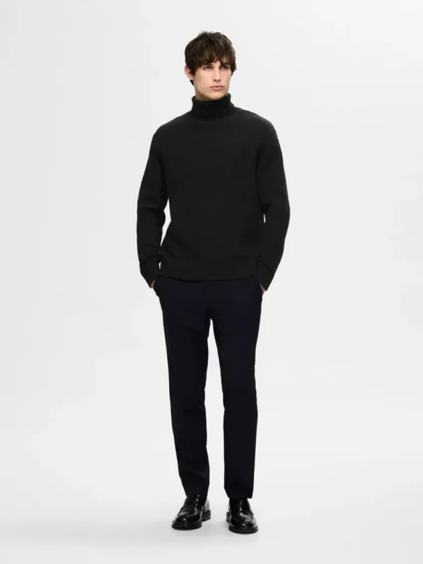 Strik>SELECTED RULLEKRAVE PULLOVER Black