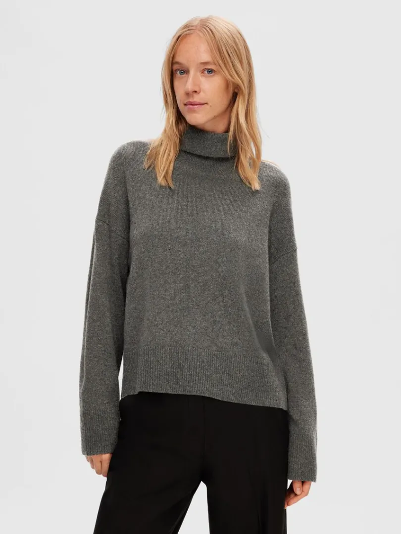 rullekrave_pullover_2-4.webp Strik>SELECTED RULLEKRAVE PULLOVER Grey
