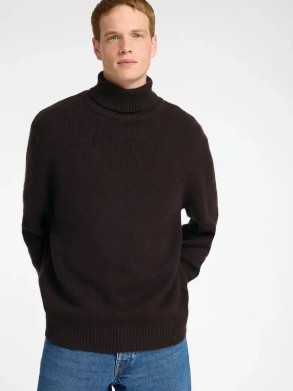 Strik>SELECTED RULLEKRAVE PULLOVER Brown
