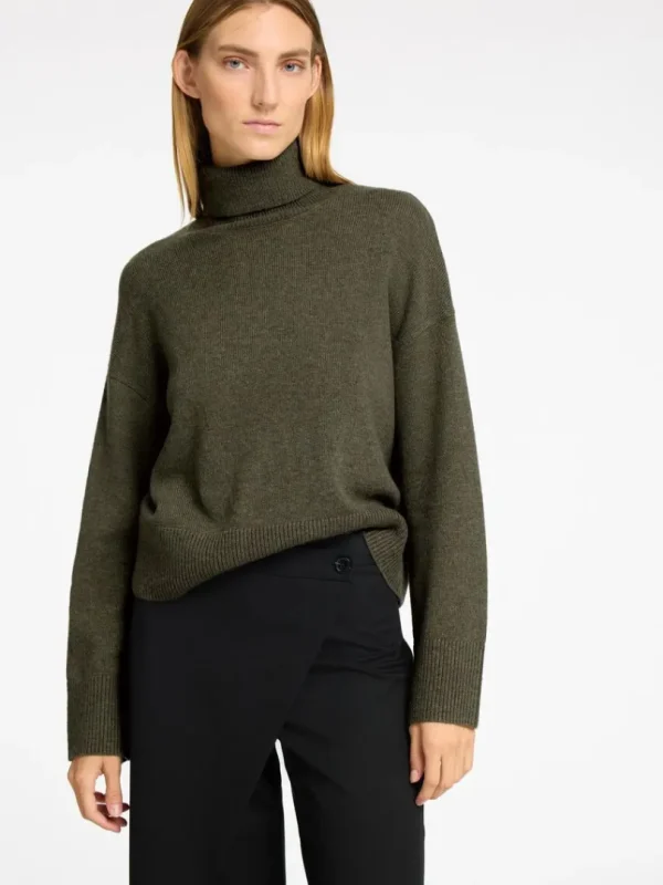 Strik>SELECTED RULLEKRAVE PULLOVER Green