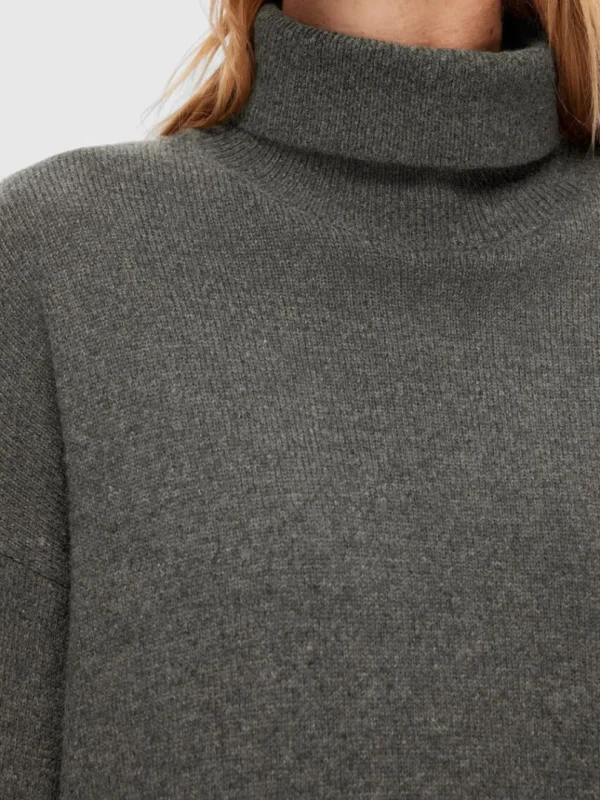 Strik>SELECTED RULLEKRAVE PULLOVER Grey
