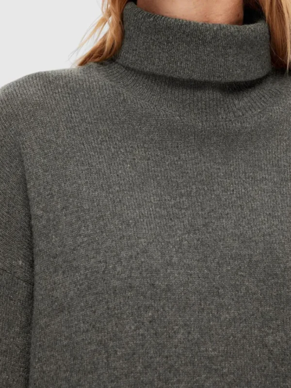 Strik>SELECTED RULLEKRAVE PULLOVER Grey