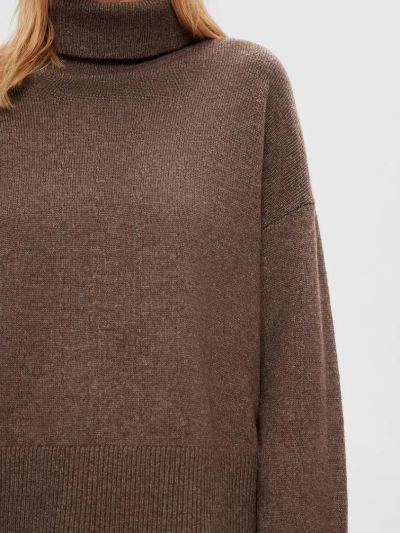 rullekrave_pullover_3-5.webp Strik>SELECTED RULLEKRAVE PULLOVER Brown