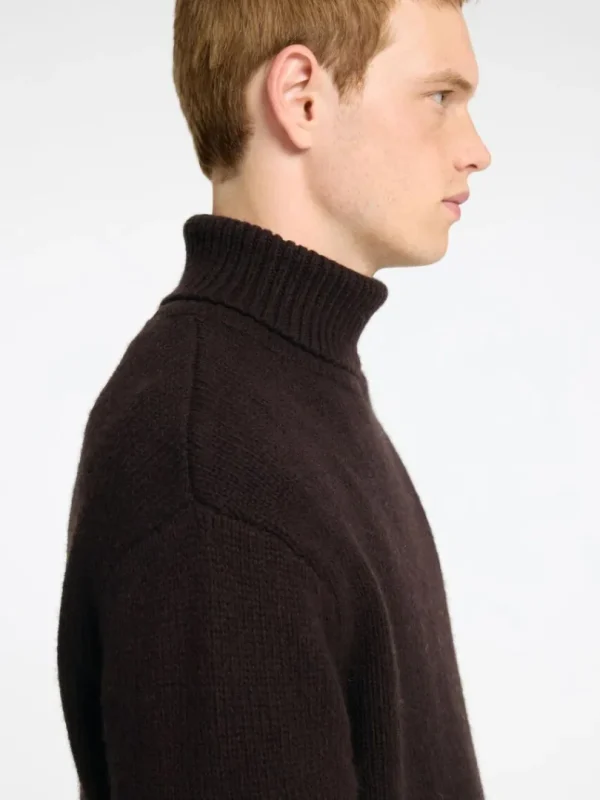 Strik>SELECTED RULLEKRAVE PULLOVER Brown