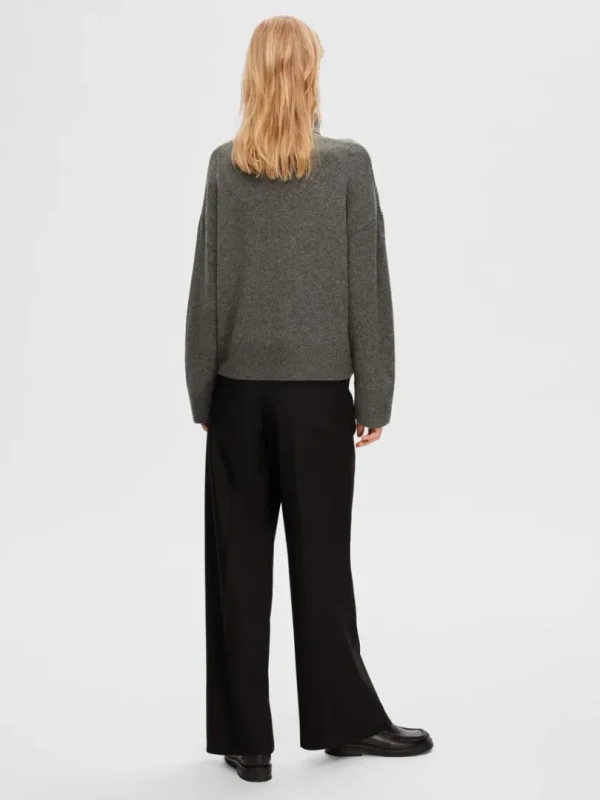 Strik>SELECTED RULLEKRAVE PULLOVER Grey