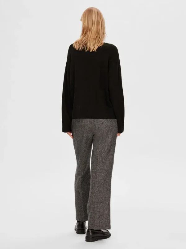 Strik>SELECTED RULLEKRAVE PULLOVER Black
