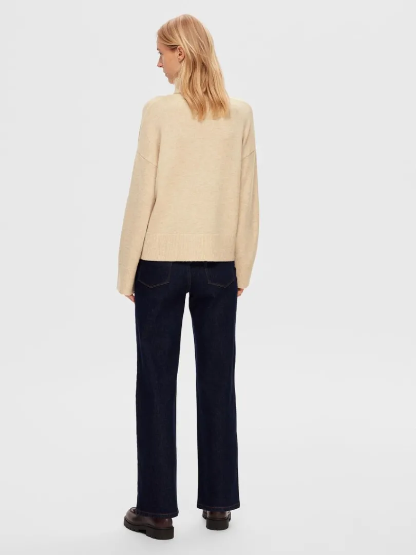 rullekrave_pullover_4-3.webp Strik>SELECTED RULLEKRAVE PULLOVER Beige