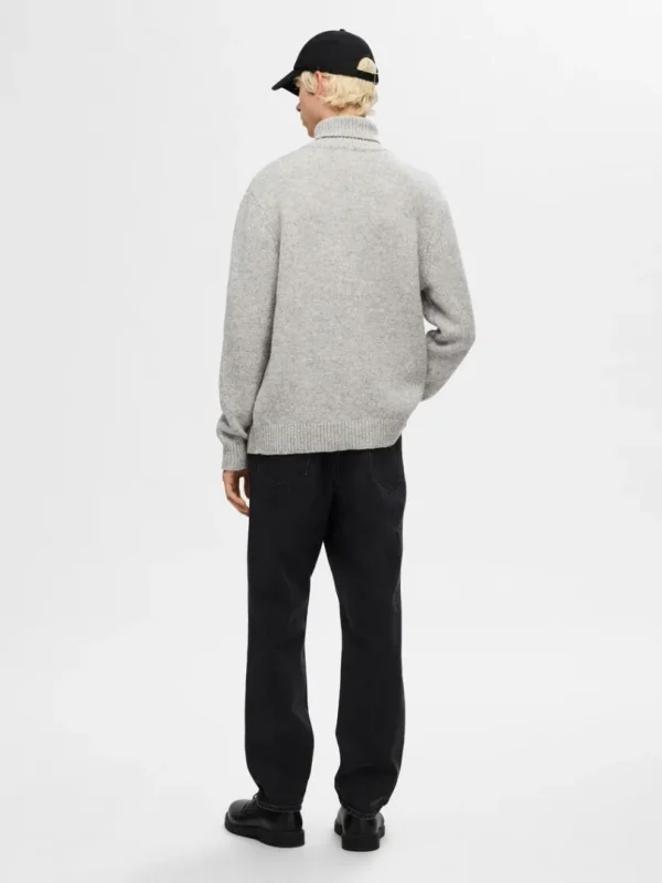 Strik>SELECTED RULLEKRAVE PULLOVER Grey