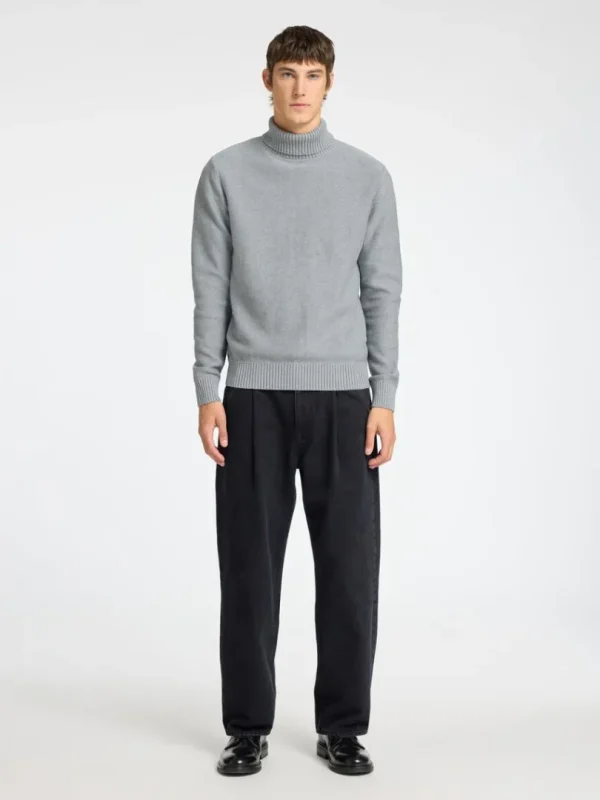 Strik>SELECTED RULLEKRAVE STRIKTRØJE Grey
