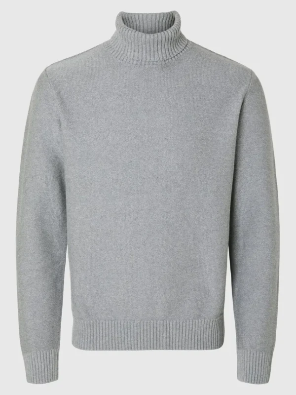 Strik>SELECTED RULLEKRAVE STRIKTRØJE Grey