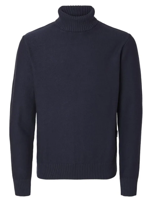 Strik>SELECTED RULLEKRAVE STRIKTRØJE Blue