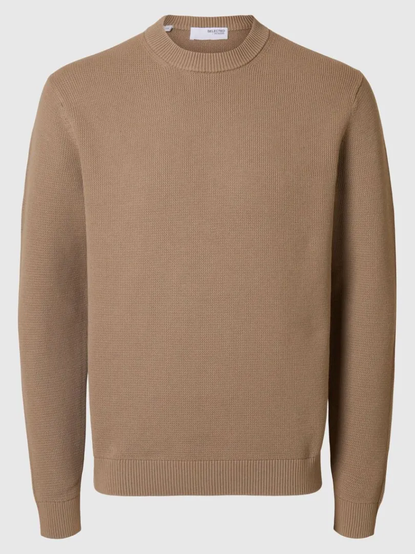 rund_hals_striktrje_0-2.webp Strik>SELECTED RUND HALS STRIKTRØJE Brown