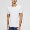 T-shirts>SELECTED RUND HALS T-SHIRT White