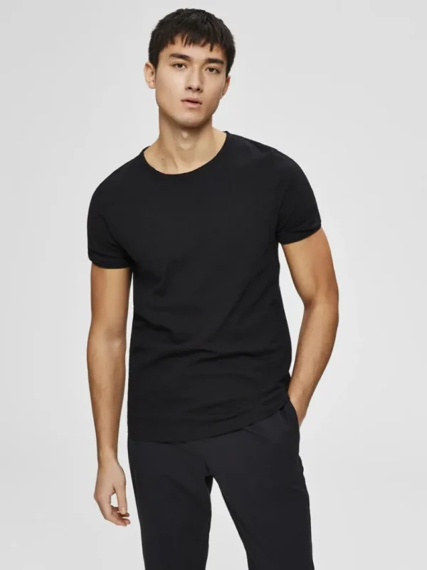 T-shirts>SELECTED RUND HALS T-SHIRT Black