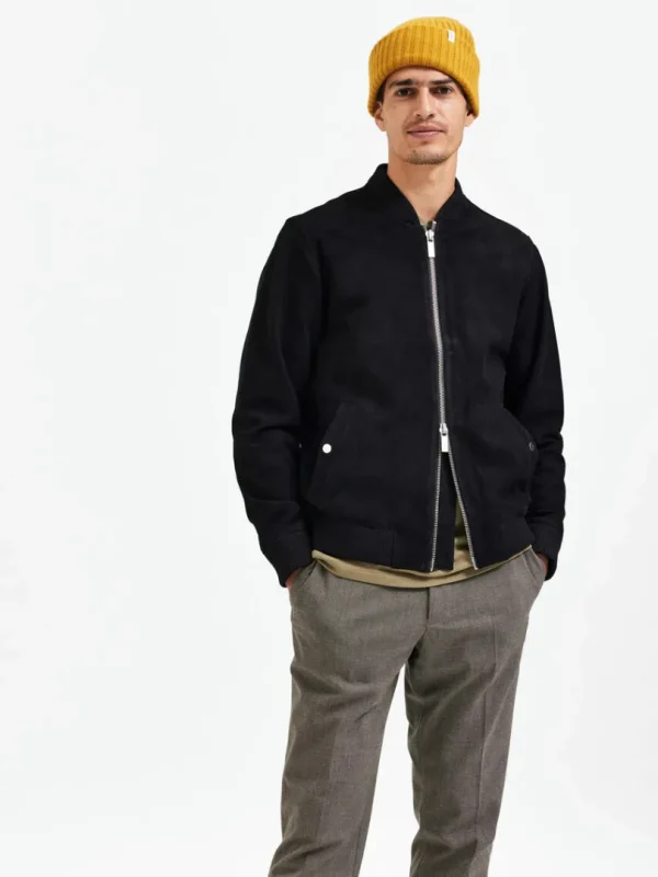 Overtøj>SELECTED RUSKIND BOMBERJAKKE Black
